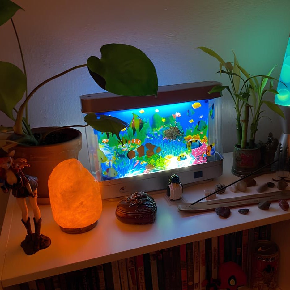 AquaHaven LED akvarielampe | Stressaflastende akvarielys med tropisk fiskedisplay