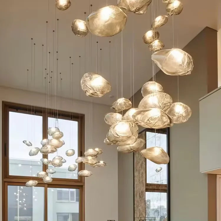 Luminara Aluminium Ramme Glas Lysekrone Til Moderne Interiører Cascade
