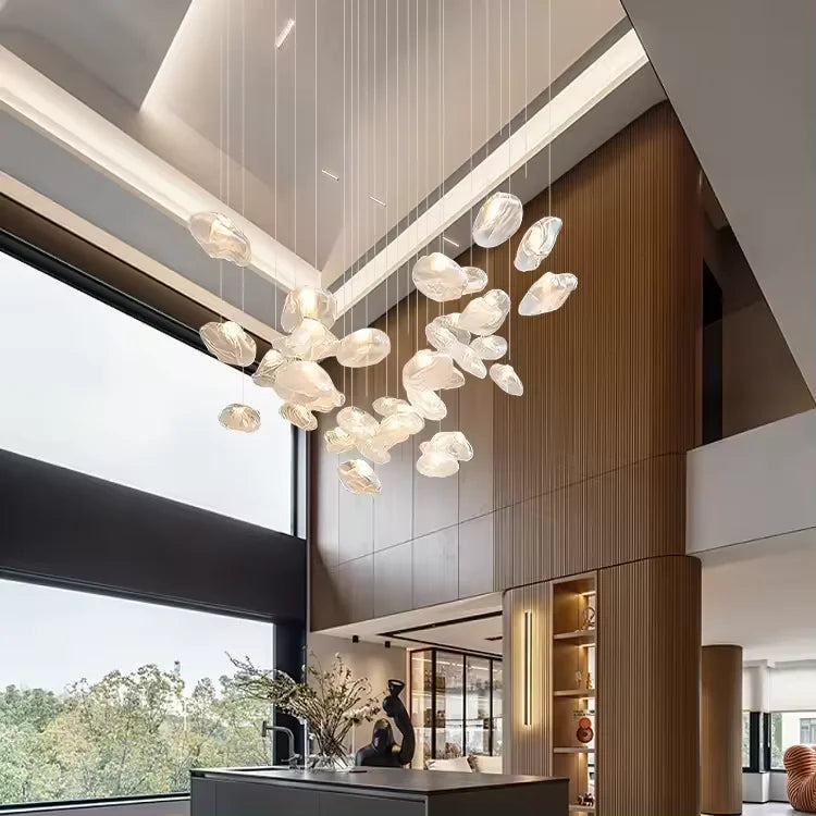 Luminara Aluminium Ramme Glas Lysekrone Til Moderne Interiører Cascade