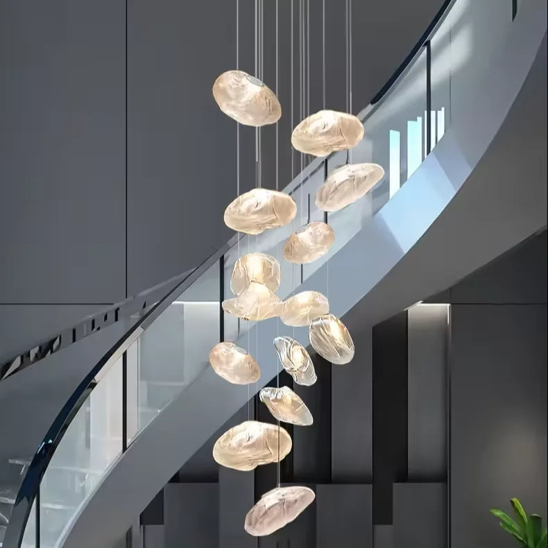 Luminara Aluminium Ramme Glas Lysekrone Til Moderne Interiører Cascade
