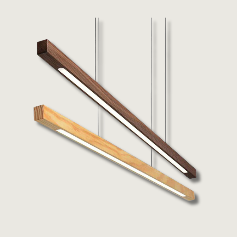 SolaraWood Justerbar LED Træ Pendelampe Til Spisestuer