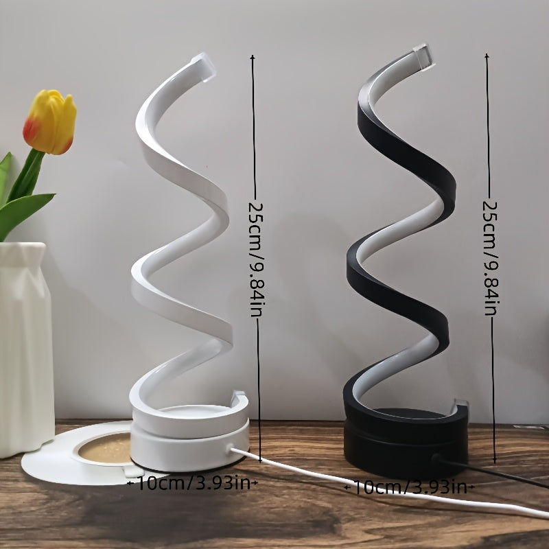Spiral LED Skrivebordslampe – Moderne Dæmpbar Belysning