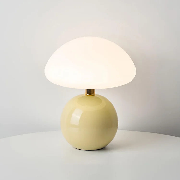 Fransk Cream Svampe Bordlampe med Justerbare LED-farver