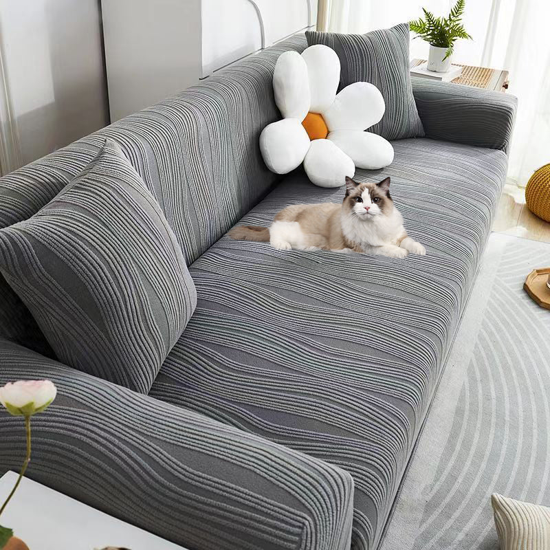 Premium Jacquard Tykkere Sofaovertræk - Anti-Ridser & Stræk