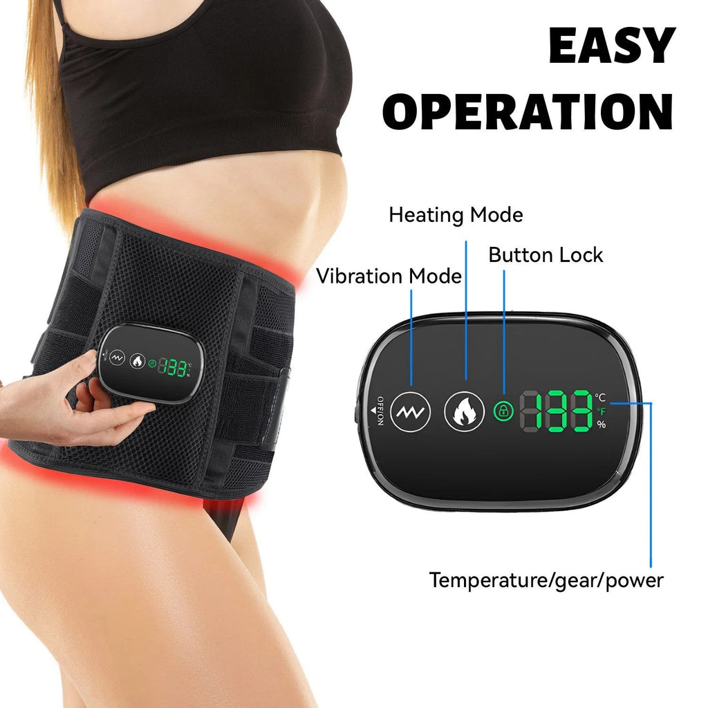 LumaFlex 630nm Rødt Lys Bælte med Varme og Vibrationsmassage