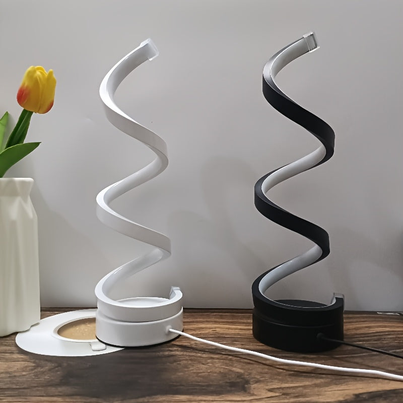 Spiral LED Skrivebordslampe – Moderne Dæmpbar Belysning
