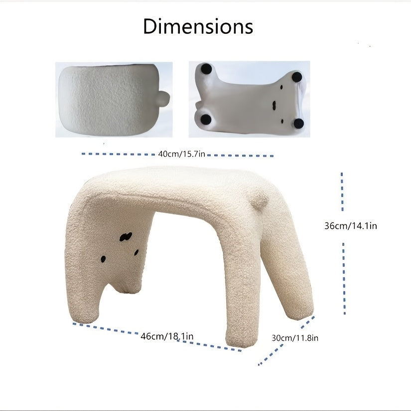 Katteformet Plush Pouf – Behagelig og Funktionel Design