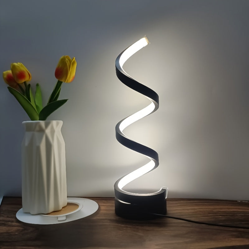 Spiral LED Skrivebordslampe – Moderne Dæmpbar Belysning