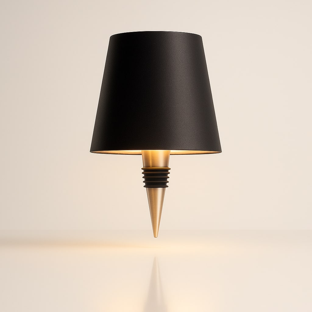 Flaske lys | Flaske som bordlampe | Genopladelig bordlampe | Flaskekapsel | LumiFlaske