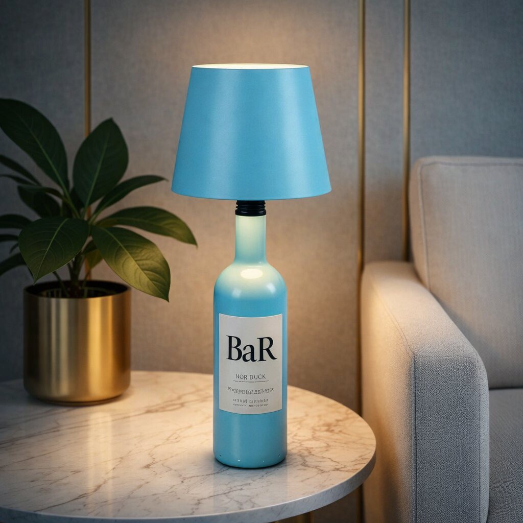 Flaske lys | Flaske som bordlampe | Genopladelig bordlampe | Flaskekapsel | LumiFlaske