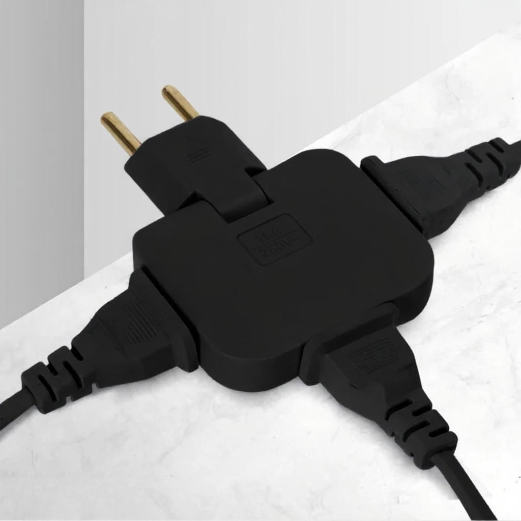 Flachstecker | Tre-dobbelt Flad Stikkontakt | FlexiPlug