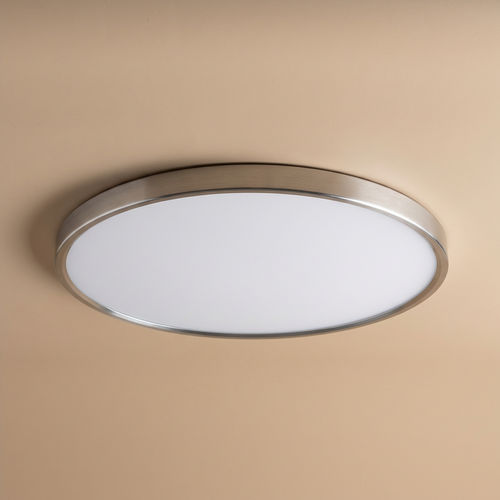 Rund LED Loftlampe med Guldkant – Slank Design og Blødt Lys