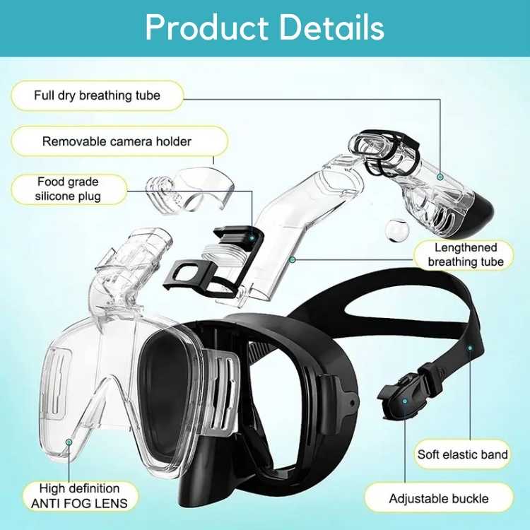 ProDive Foldbar Snorkelmaske med 180° Udsigt til Vandsport