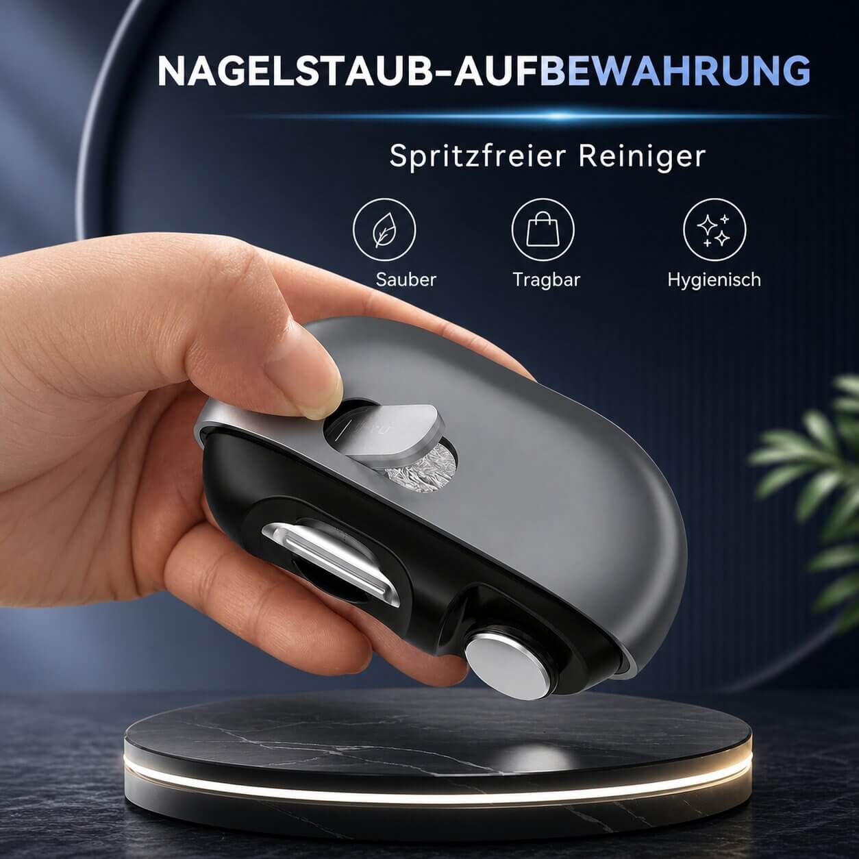 Elektrisk negleklipper med LED lys | Genopladelig negletrimmer til finger- og tånegle | Lysklipper