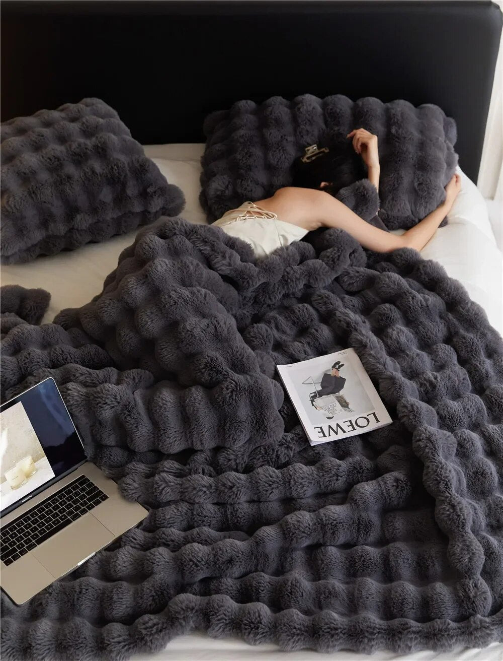 GlacierWeave Ultra Blød Uld Plaid Til Kolde Nætter