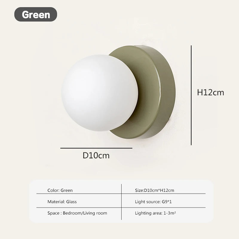 Nordisk G9 Base Glas Væglampe Minimalistisk Sconce til Soveværelse