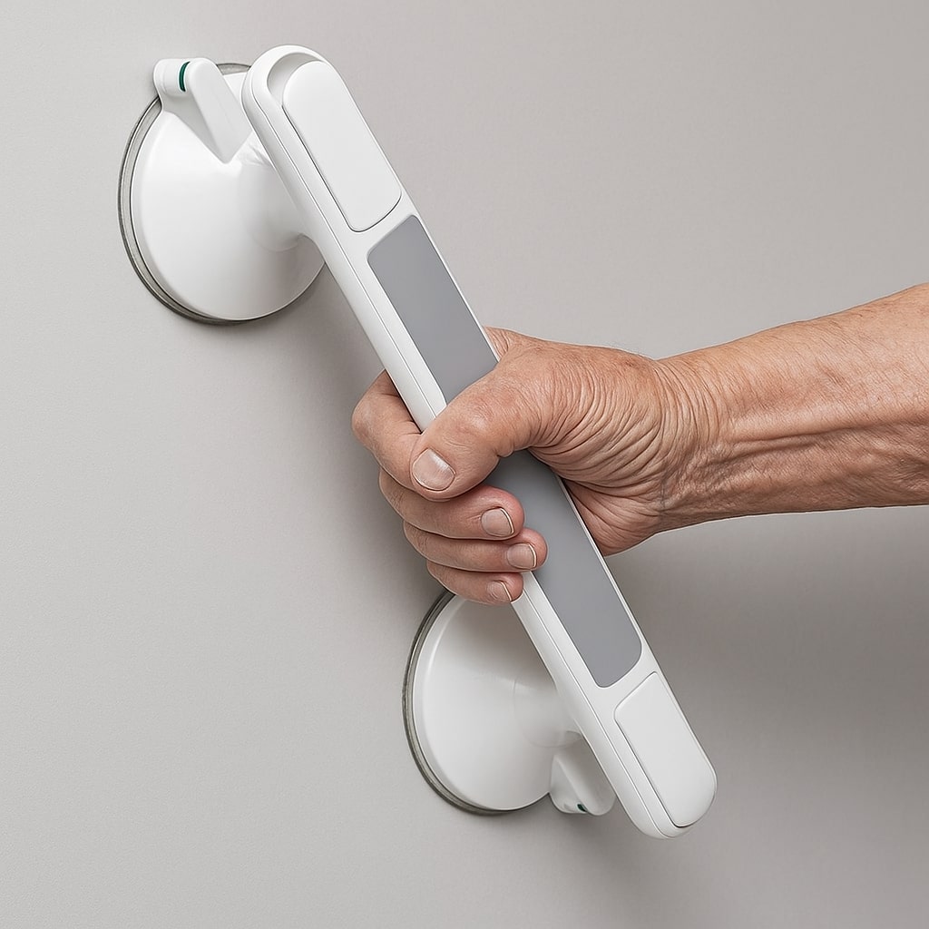 Håndtag til bruser, badekar eller toilet | Sugekop håndtag til seniorer uden boring | SeniGrip