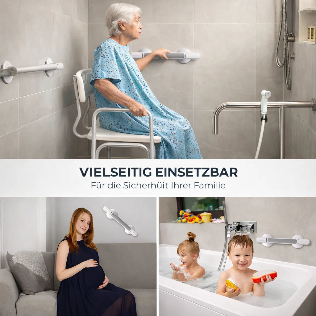 Håndtag til bruser, badekar eller toilet | Sugekop håndtag til seniorer uden boring | SeniGrip