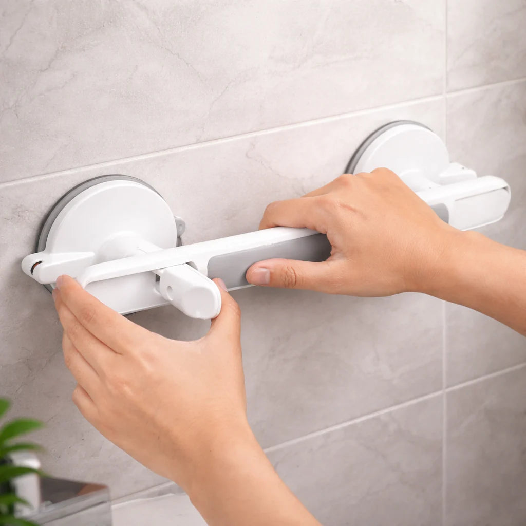 Håndtag til bruser, badekar eller toilet | Sugekop håndtag til seniorer uden boring | SeniGrip