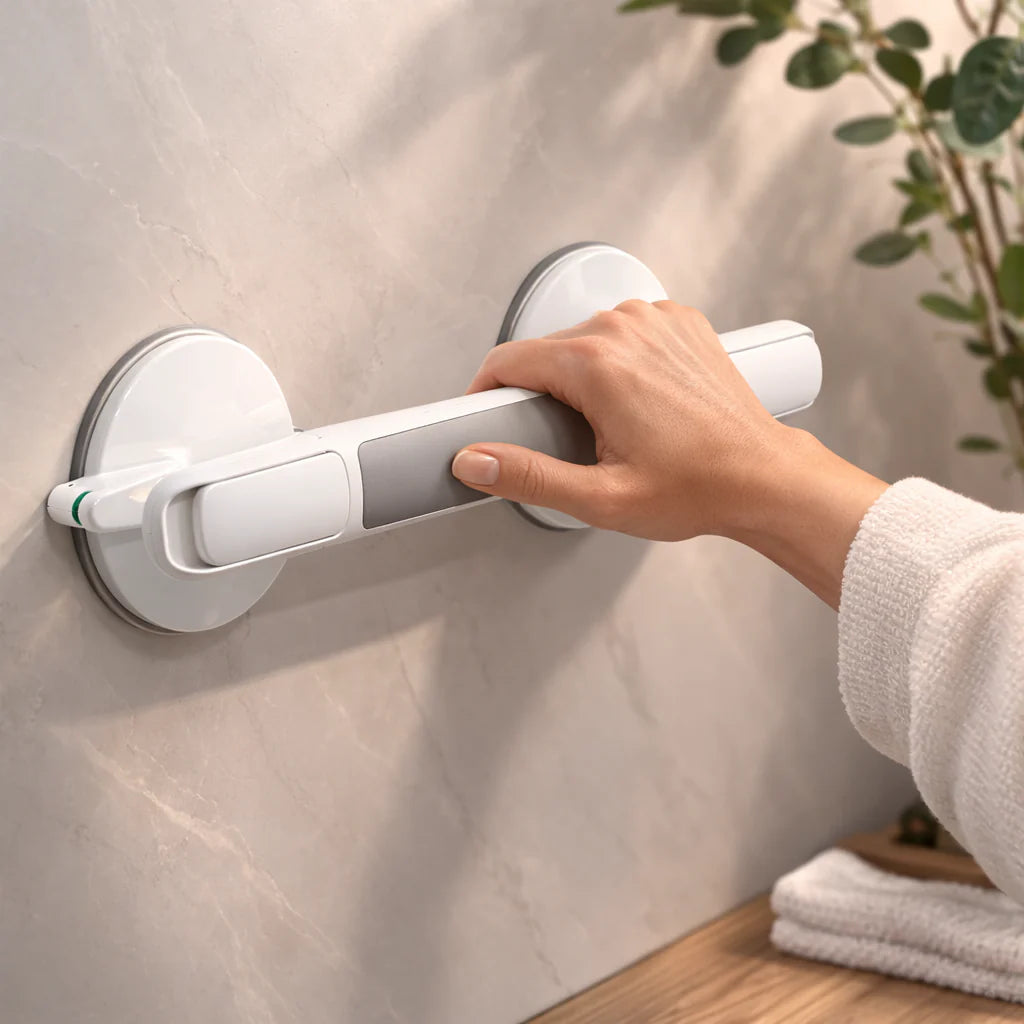 Håndtag til bruser, badekar eller toilet | Sugekop håndtag til seniorer uden boring | SeniGrip