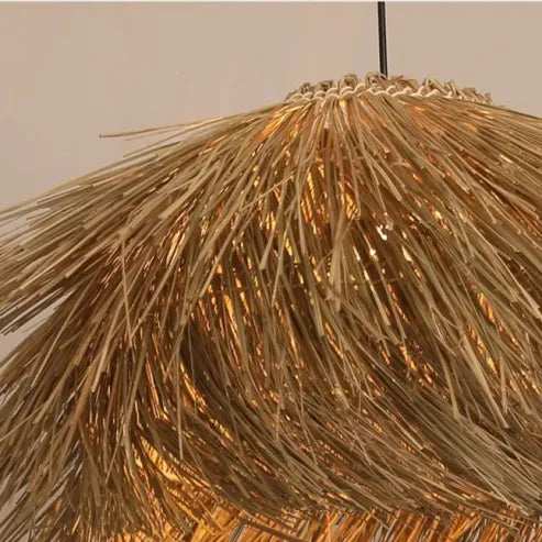 Håndlavet Rattan Pendellampe til en Varm Naturlig Atmosfære i Dit Hjem