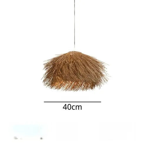 Håndlavet Rattan Pendellampe til en Varm Naturlig Atmosfære i Dit Hjem