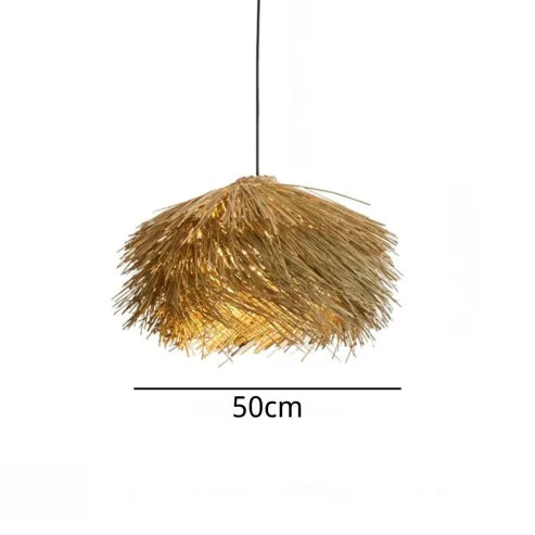 Håndlavet Rattan Pendellampe til en Varm Naturlig Atmosfære i Dit Hjem