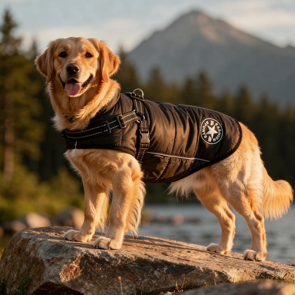 Hundemantel til vinter | Vinterjakke til hunde | Hundejakke med sele | PelsMantel