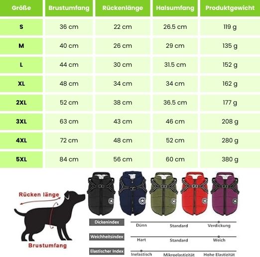 Hundemantel til vinter | Vinterjakke til hunde | Hundejakke med sele | PelsMantel