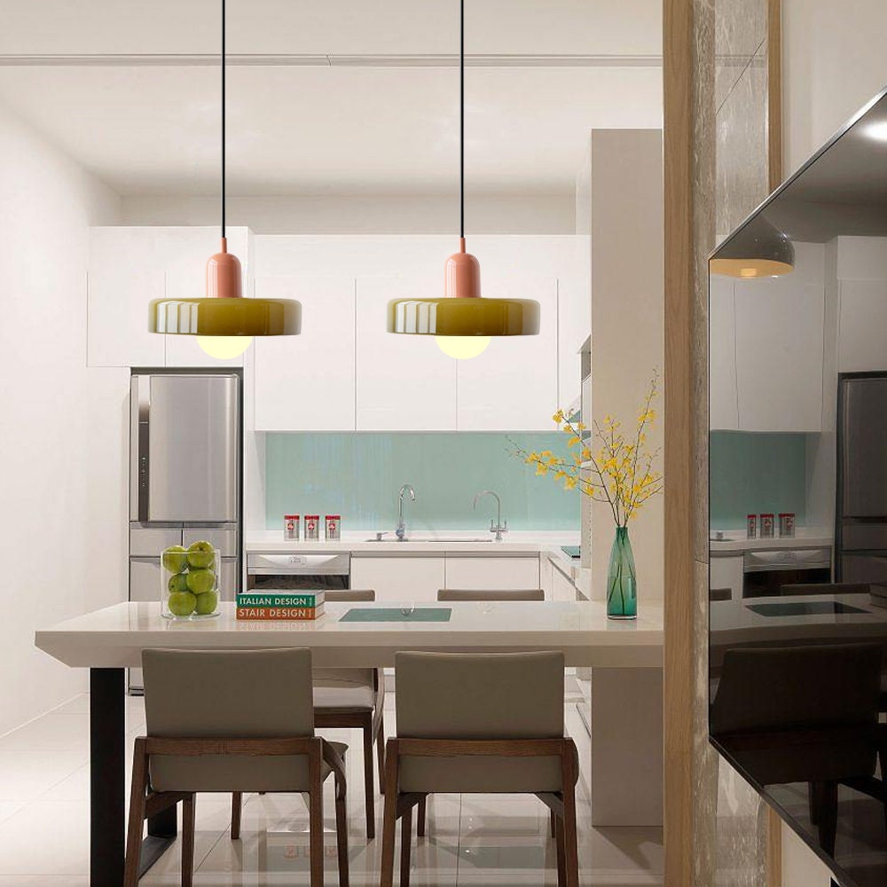 Bauhaus Aurelo Farvet Glas Pendellampe Til Spisestuer