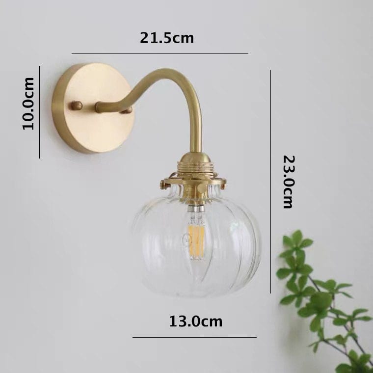 Kompakt Væglampe Med Globus Af Vintage Glas Til Stuen