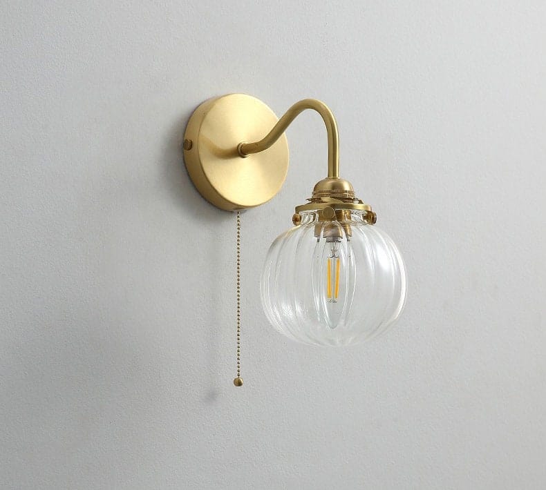 Kompakt Væglampe Med Globus Af Vintage Glas Til Stuen