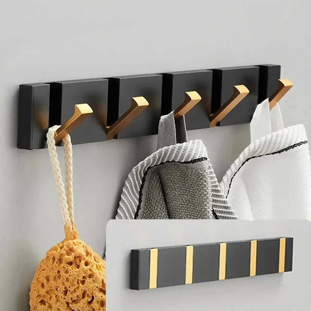 Foldbar Metal Vægkrog med Flere Kroge – Pladsbesparende og Moderne