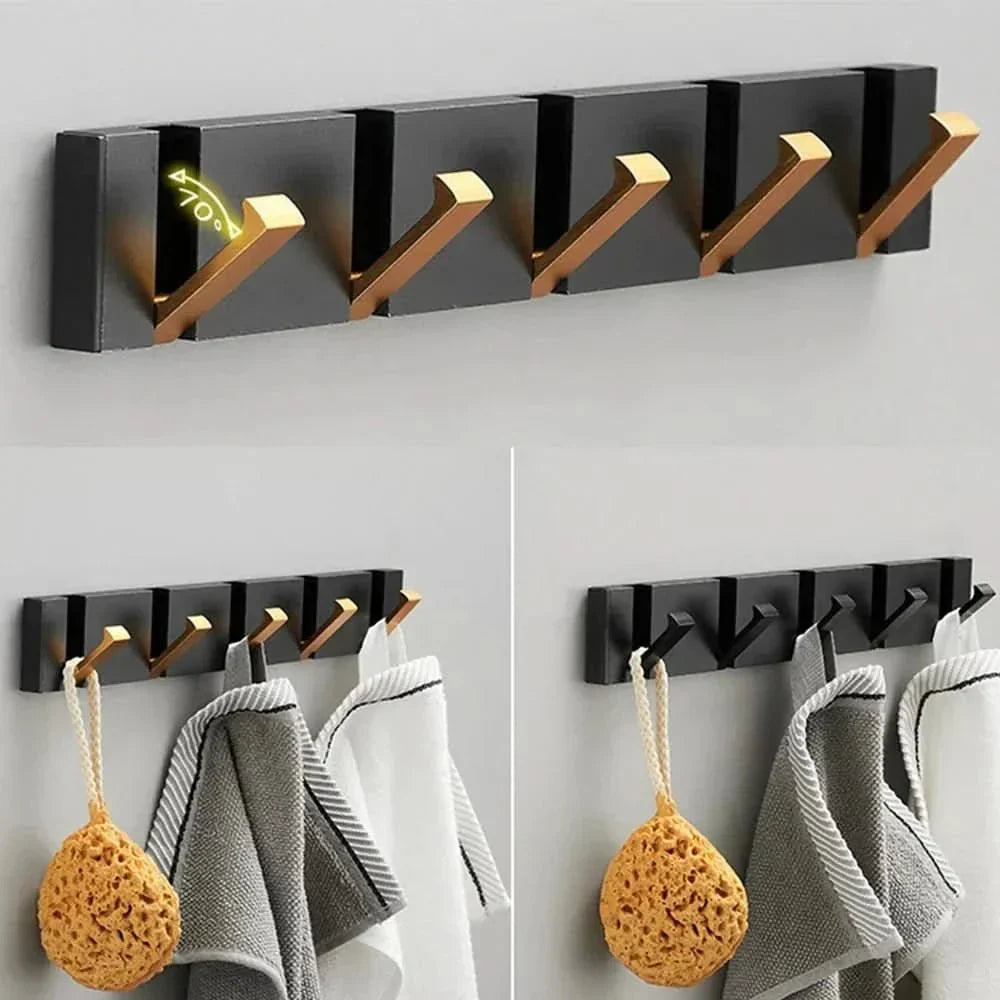 Foldbar Metal Vægkrog med Flere Kroge – Pladsbesparende og Moderne