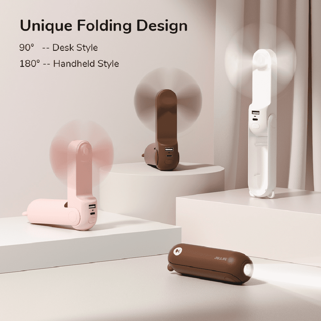 Håndventilator | Ventilator med USB & Lommelygte | LuftBuddy