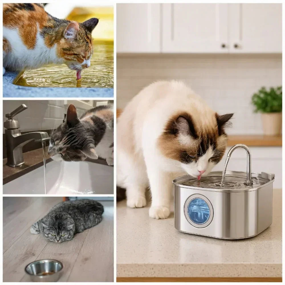 SereneFlow Veterinær-klasse Kæledyrs Vandfontæne til Stille Drift og Nem Rengøring