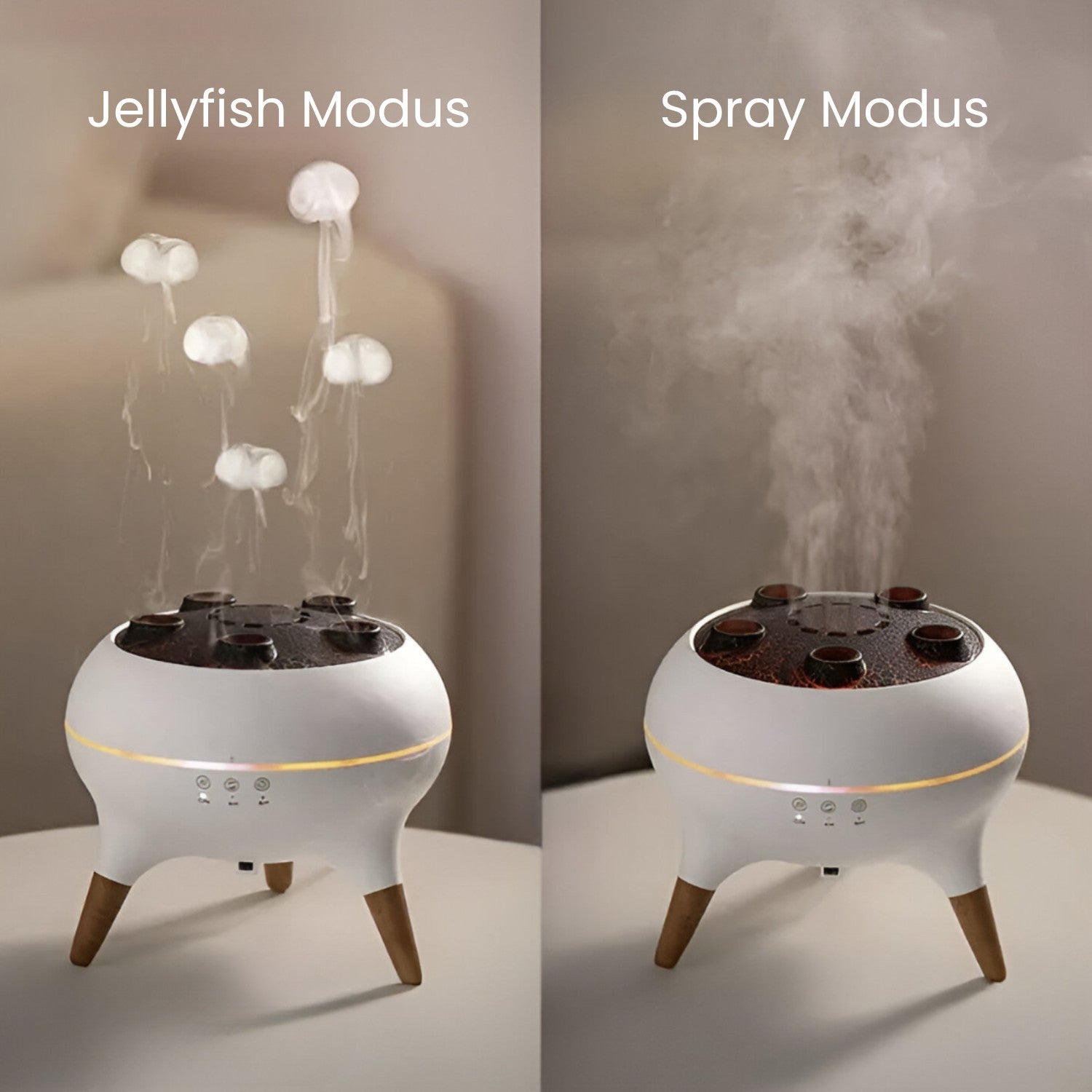 Luftfugter & Diffuser | Aromadiffuser med LED lys & Timer | JellyTraum