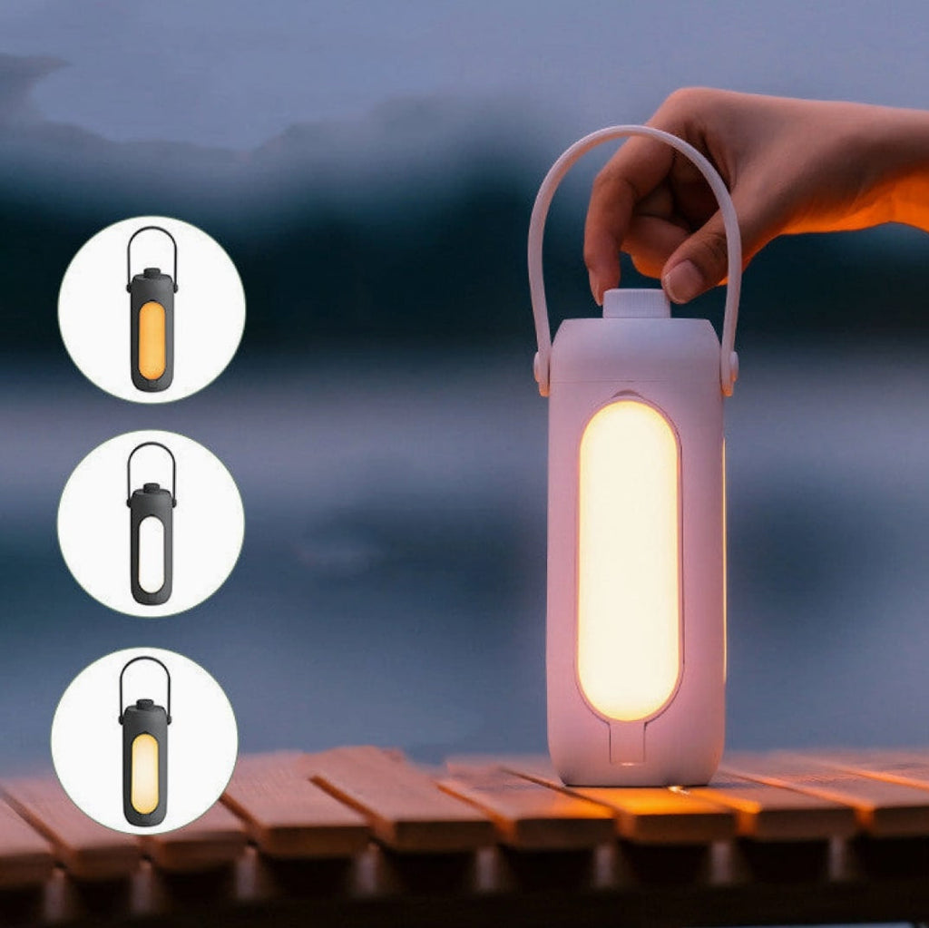Akku Bordlampe | Udendørs Campinglampe med Powerbank | LichtHeld