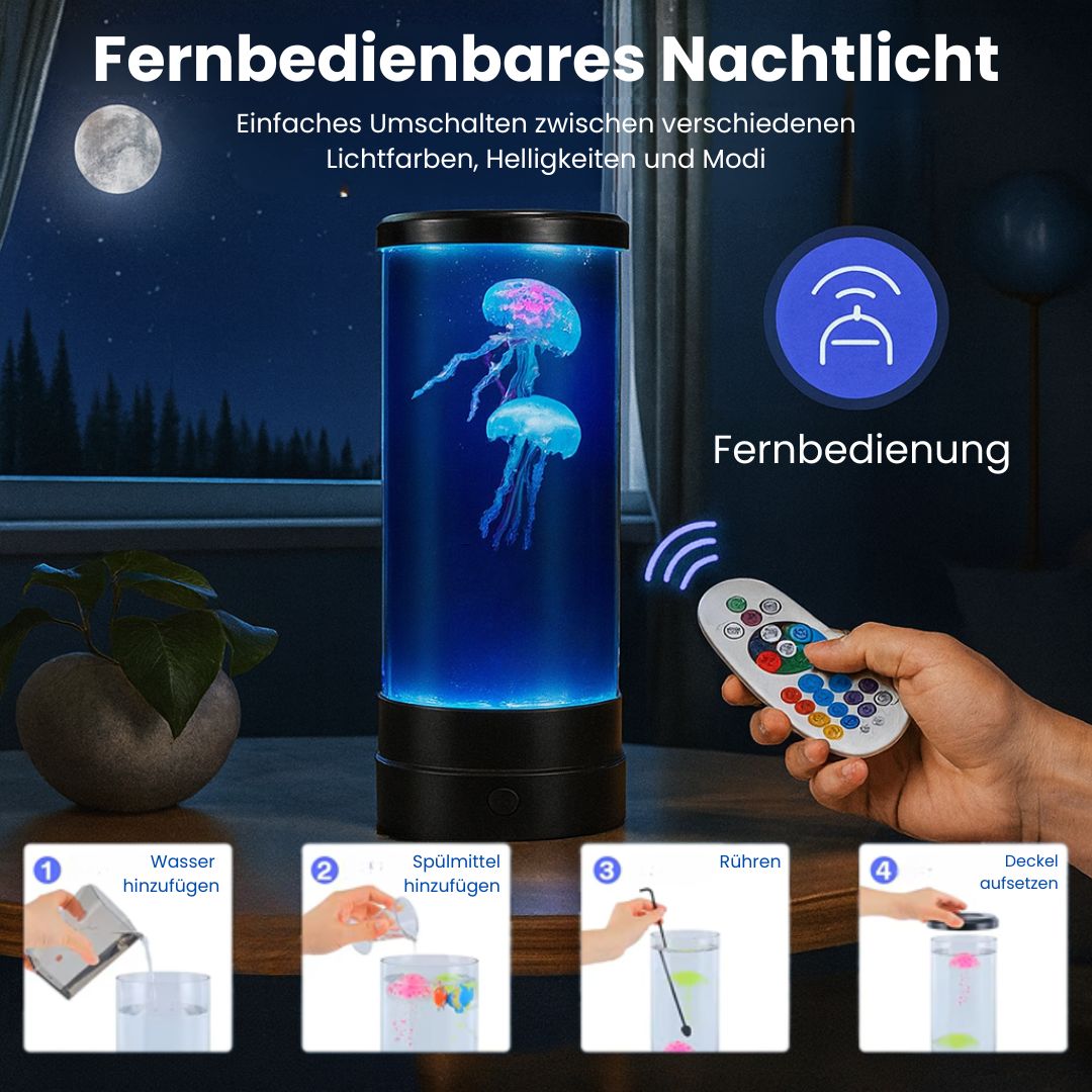 LED Natbordlampe | Skrivebordslampe med Qualle Effekt | Bordlampe | LysBølge