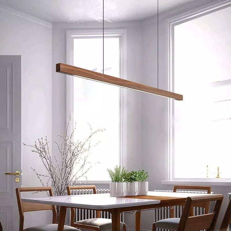 SolaraWood Højdejusterbar LED Pendellampe Til Spisestuer | Petprovac
