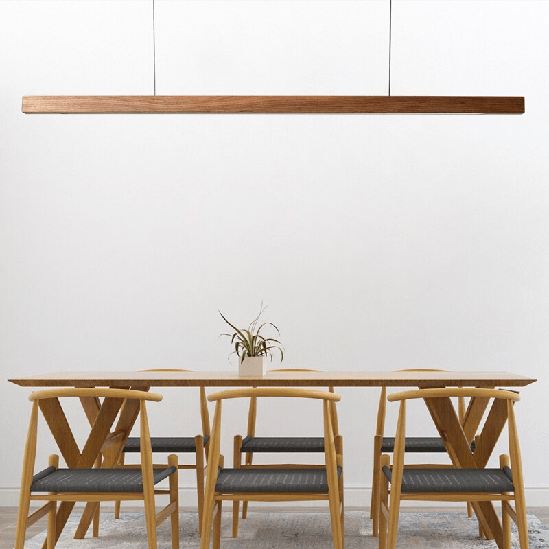 SolaraWood Justerbar LED Træ Pendelampe Til Spisestuer