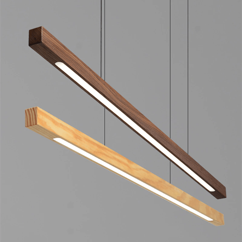 SolaraWood Justerbar LED Træ Pendelampe Til Spisestuer