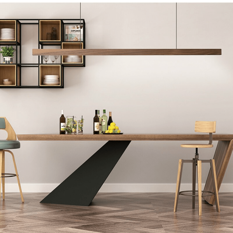 SolaraWood Justerbar LED Træ Pendelampe Til Spisestuer