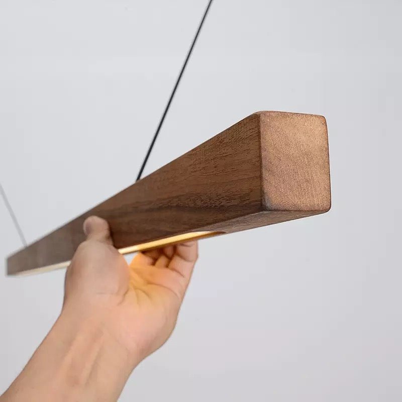SolaraWood Justerbar LED Træ Pendelampe Til Spisestuer