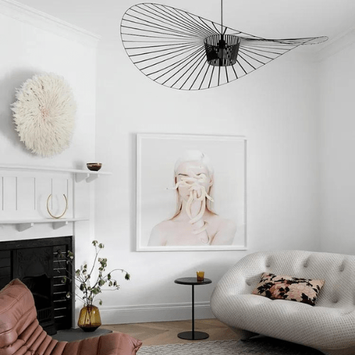 Vexaera Jernramme Kranse med Stofskærm, Art Deco Inspireret Belysning