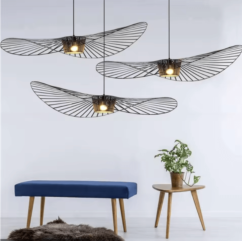 Vexaera Jernramme Kranse med Stofskærm, Art Deco Inspireret Belysning