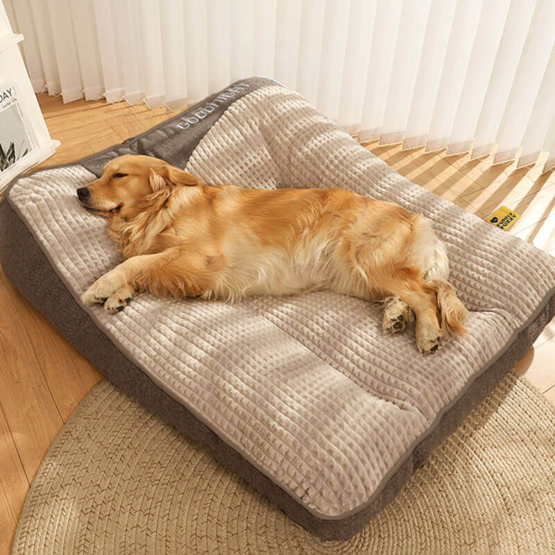 Ortopædisk Hundepude Stor – Luksus Memory Foam Hundeseng med Hovedstøtte