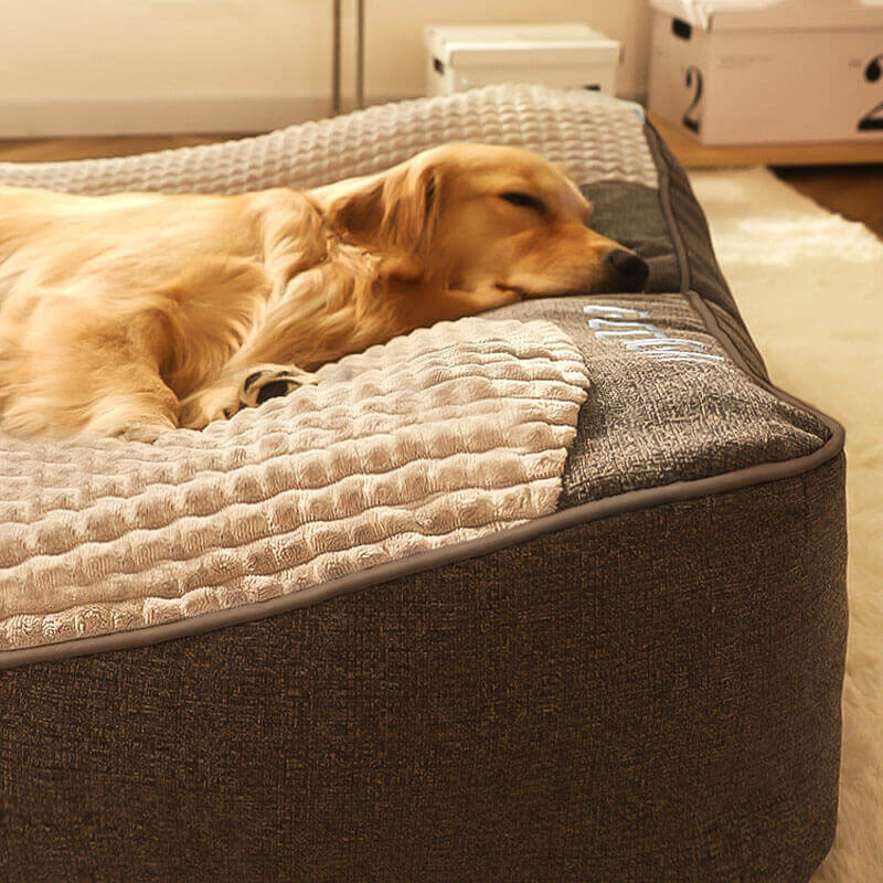 Ortopædisk Hundepude Stor – Luksus Memory Foam Hundeseng med Hovedstøtte
