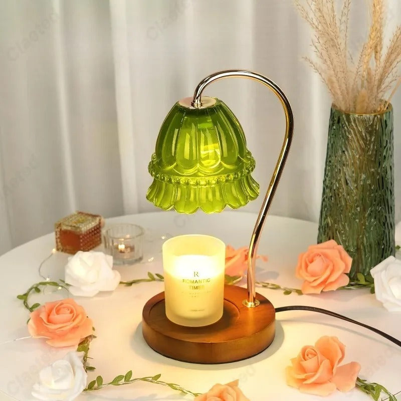 Floral Petal Stearinlys Varmere Med Minimalistisk Moderne Lampe Hjem Decor