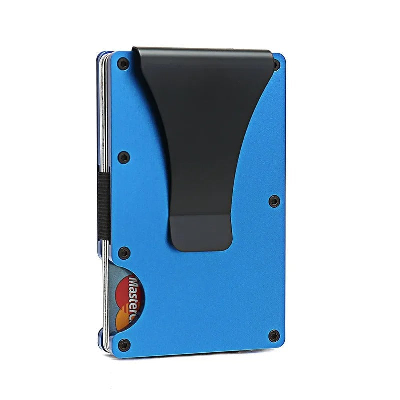 Titanium Matte Cobalt Kortholder – Slank & Stilfuld RFID-pung til Mænd & Kvinder